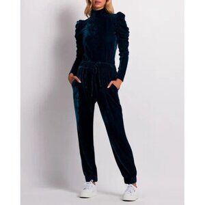 PatBo Azure Blue Luxe Velvet Jogger Pants, Size L, NWT! $425